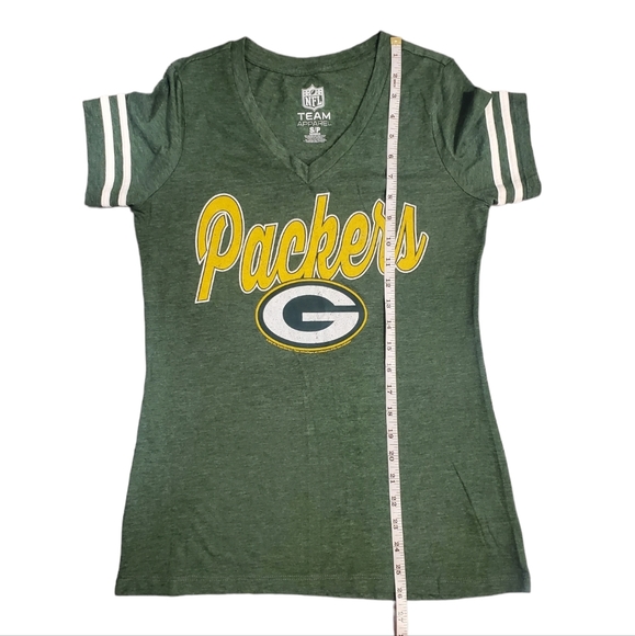 Green Bay Packers T-Shirt Womens Size Small NFL Team Apparel V-Neck Football Top - Picture 7 of 12